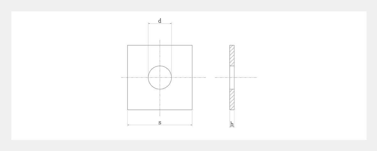 Stainless Steel Square Washers-2D
